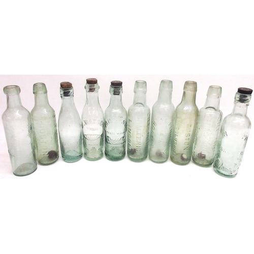 233 - Ten early 20th century glass bottles by various makers incl, Barry Brewer Eaton Socon, E. Painter & ... 