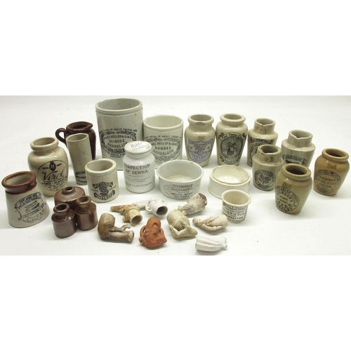 241 - Collection of ceramic jars for cream, foods, and ointments incl, J. Sainsburys potted meats, Boots c... 