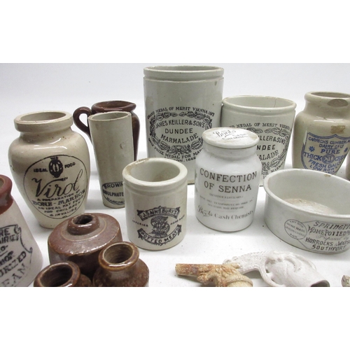 241 - Collection of ceramic jars for cream, foods, and ointments incl, J. Sainsburys potted meats, Boots c... 