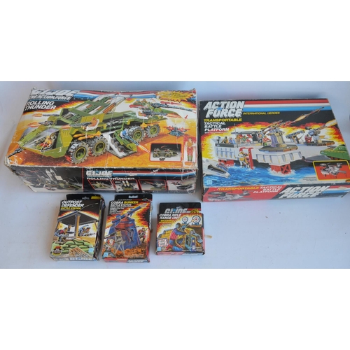 255 - Four boxed vintage G.I.Joe Action Force play sets to include large Transportable Tactical Battle Pla... 