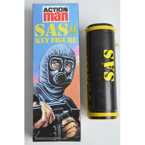 264 - Action Man SAS figure, vintage restored figure with Eagle Eyes with modern box plus an accessory pac... 