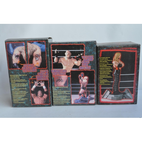 266 - Three large limited edition WCW (World Championship Wrestling) cold cast porcelain statues from Crea... 