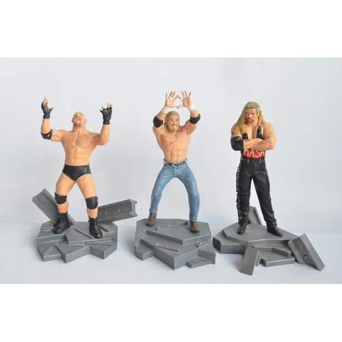 266 - Three large limited edition WCW (World Championship Wrestling) cold cast porcelain statues from Crea... 