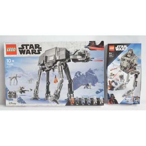 270 - Lego 40th anniversary Star Wars AT-AT (set 75288) and AT-ST (set 75322), both boxes unopened/factory... 