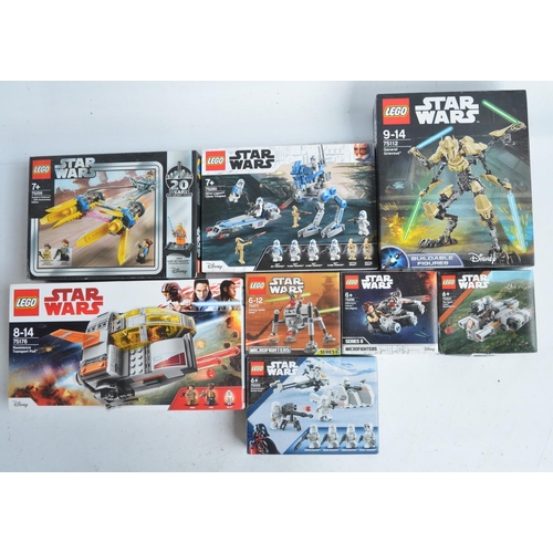 273 - Eight Star Wars themed Lego sets, all unopened/factory sealed to include General Grievous (75112), R... 