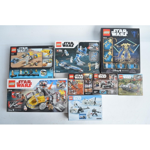 273 - Eight Star Wars themed Lego sets, all unopened/factory sealed to include General Grievous (75112), R... 