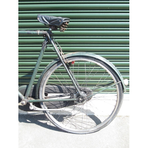 1295 - C1950s Raleigh road bike with original saddle and headlamp, a/f