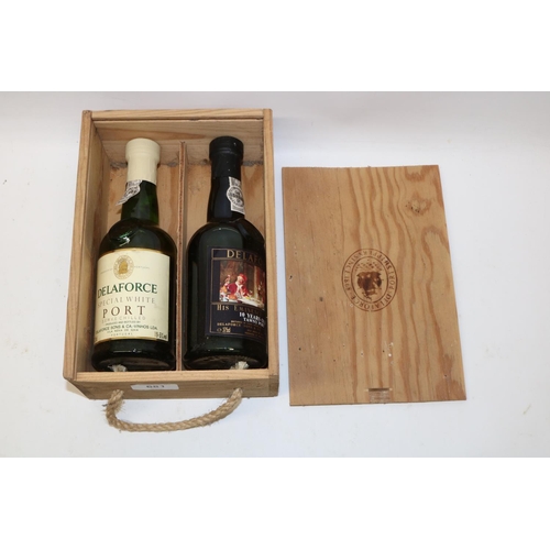 681 - Delaforce port boxed set comprising Special White Port 19.5%vol 37.5cl and 10 year old Tawny Port 20... 