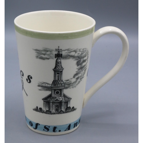 686 - Richard Guyatt for Wedgwood, 'The Bells of St. Ann's' beaker mug, produced  for Liberty c1950s, H10.... 