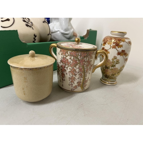 700 - Collection of ceramics incl. Japanese Meiji items, toby jugs, Bengt Ek clock, salt pig, Robertsons b... 