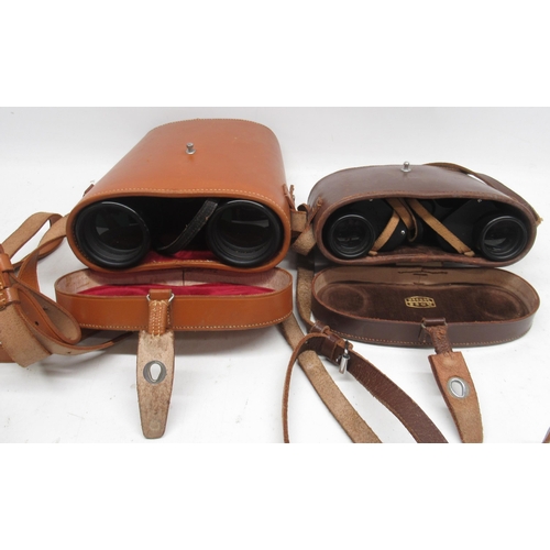 588 - Cased Kershaw Vanguard 10 x 50 binoculars, no. 54486 and cased Ross Steptron 8 x 30, no. 24468