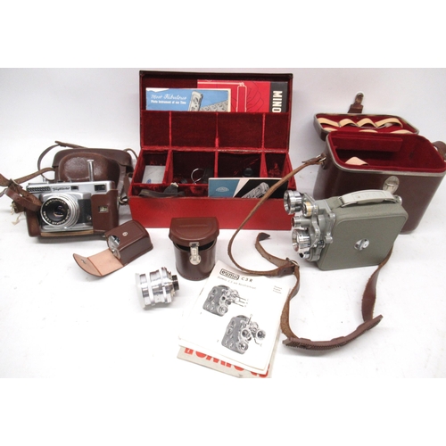 590 - Minox miniature camera with accessories; Voigtlander Vitessa T 35mm with 1:2.8/50 lens; Voigtlander ... 