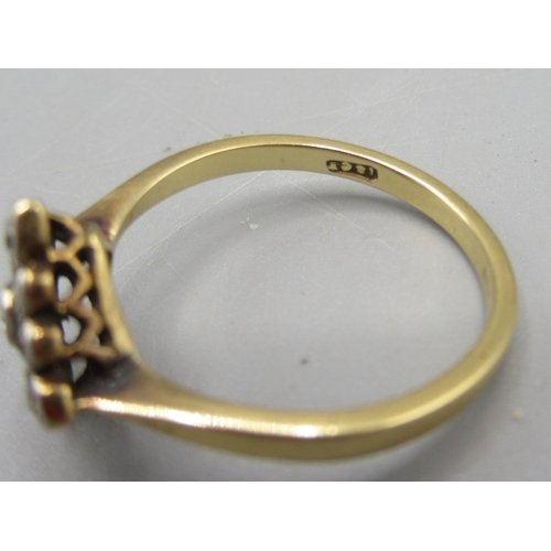 26 - WITHDRAWN 18ct yellow gold ring set with diamonds, the central stone surrounded  by a diamond border... 