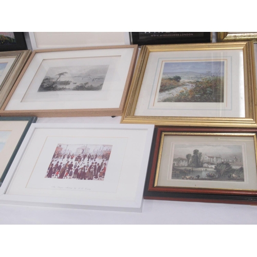 384 - Mixed collection of 14 framed pictures and prints to inc. a Wireless poster signed by Andrew-Lee Pot... 