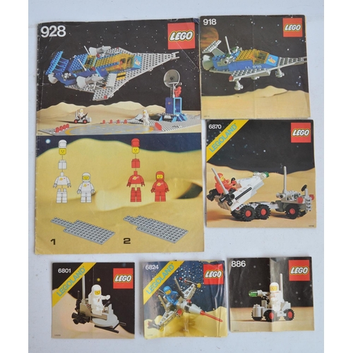 278 - Six vintage unboxed previously used Lego/Legoland Space sets, all complete with instructions to incl... 