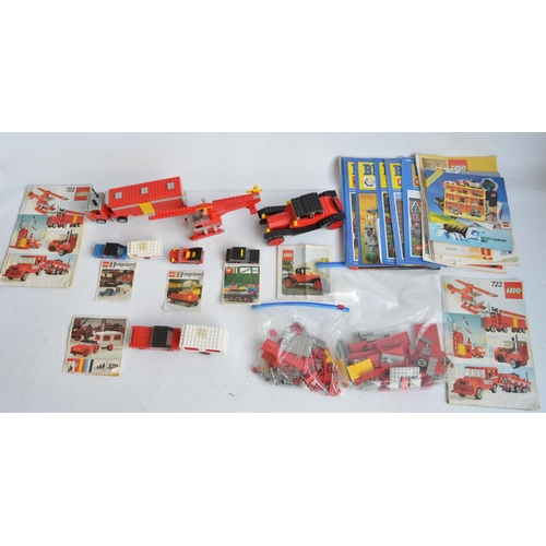 286 - Collection of vintage unboxed Lego sets to include 2x 722 (one set built up, both with instructions)... 