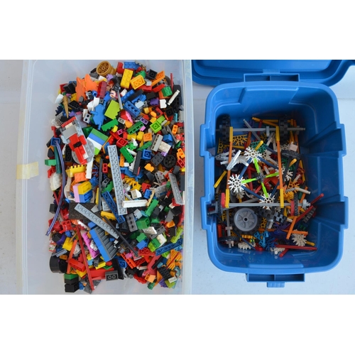 287 - Quantity of loose Lego and KNEX, qty, 2 boxes