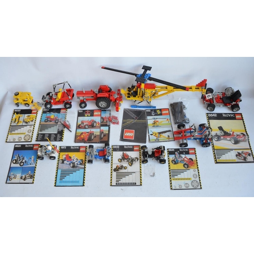 289 - Collection of nine vintage unboxed Lego/Lego Technic sets to include 851, 852, 1972, 8020, 8620, 883... 