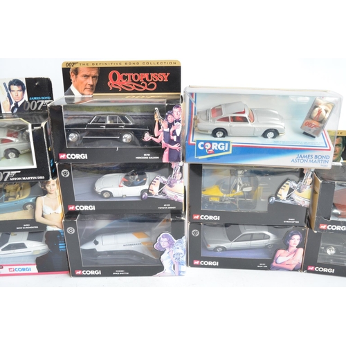 345 - Thirteen boxed Corgi James Bond themed diecast models to include Space Shuttle, Gyrocopter, Lotus Es... 