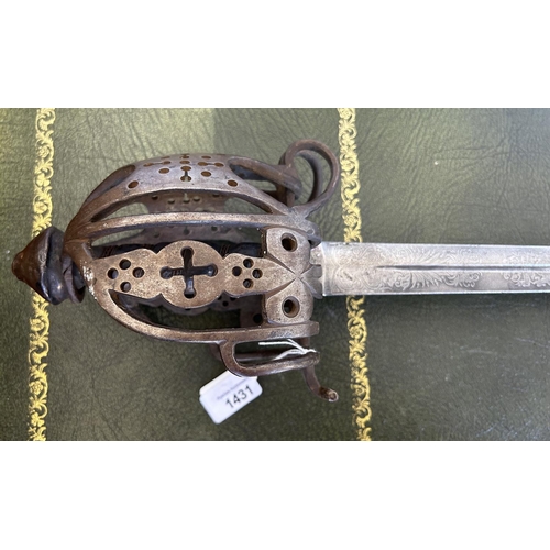 1431 - Victorian Scottish officers basket hilt sword, 35