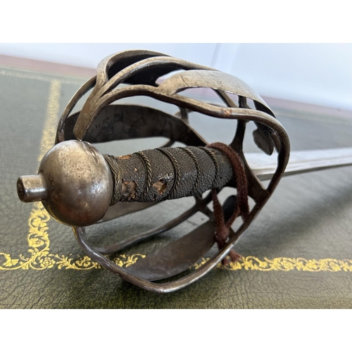 1432 - Circa 18th century basket hilt sword with 32