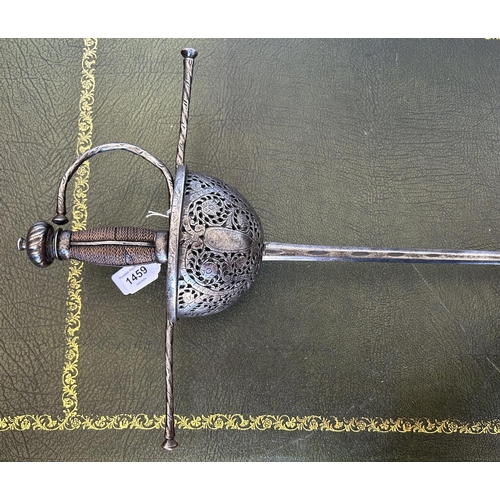 1459 - Circa 17th century cup hilt rapier sword, 38.5