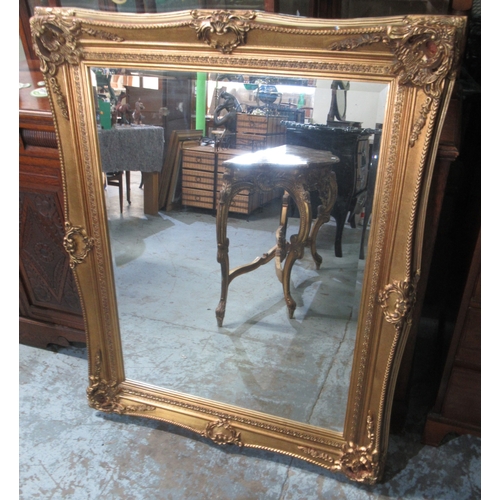 394 - Large Victorian style gilt rectangular wall mirror, W103cm H130cm