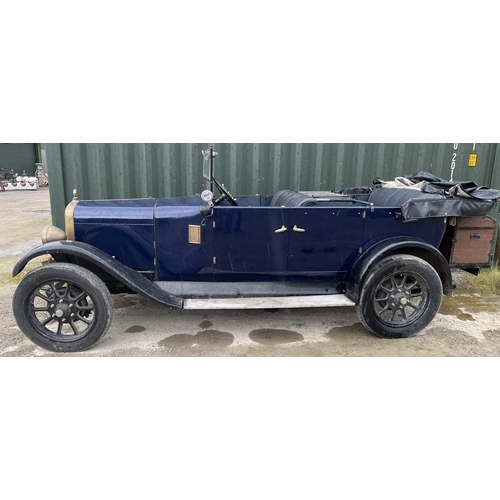 309A - Classic 1928 Austin 12 Clifton Tourer in blue, 1631cc petrol, historic vehicle classification, four ... 