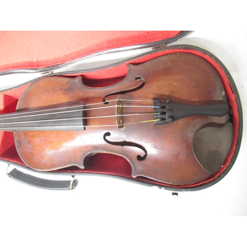 412 - Andreas Teller Romanian for Stentor Music Co. Ltd violin with bow in wood carry case, lacking 1 stri... 