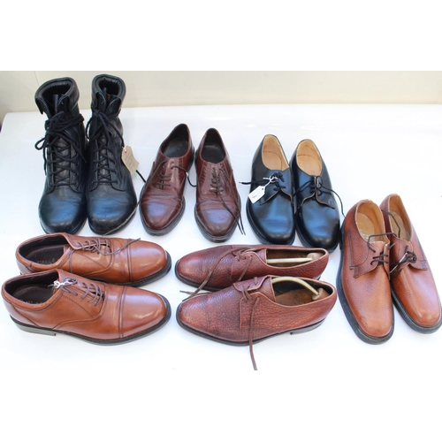 1393 - Collection of men's military shoes for various ranks and a pair air crew boots (7-7 1/2 )