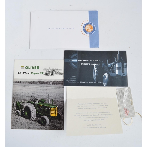 370 - Franklin Mint 1/12 scale highly detailed Oliver Super 99 Tractor model. Overall condition would be n... 