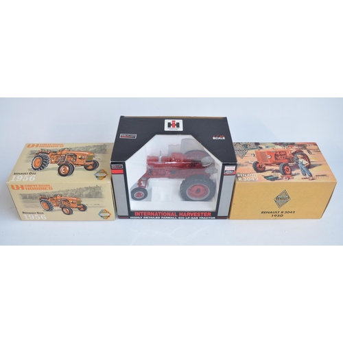 371 - Three boxed 1/16 scale diecast tractor models to include Universal Hobbies 1950 Renault R3042 (model... 