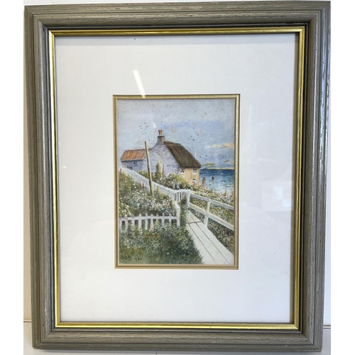 332 - George Oliver Ayre (British 20th century); 'Lady Palmers' Cottage Runswick Bay' watercolour, signed ... 