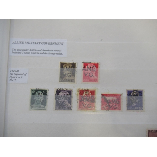 653 - Three Folders cont. C19th/20th Italian stamps to inc. stamps from Allied Occupation, Italian colonie... 