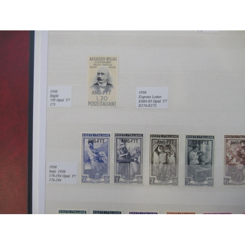 653 - Three Folders cont. C19th/20th Italian stamps to inc. stamps from Allied Occupation, Italian colonie... 