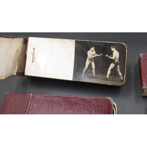 844 - Six Bombardier Billy Wells Boxing Course Flicker Books, lessons 1 to 6, real photographs bound in ma... 