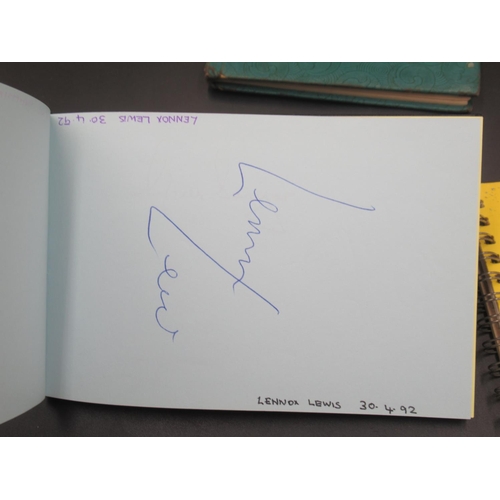 848 - Two Autograph books and a notebook filled with Boxers signatures to inc. Nigel Benn, Carlos Ortiz, P... 