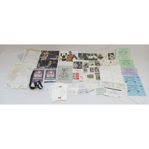 849 - Collection of Boxing related letters, signatures, signed photos, tickets, etc. to inc. an Official a... 