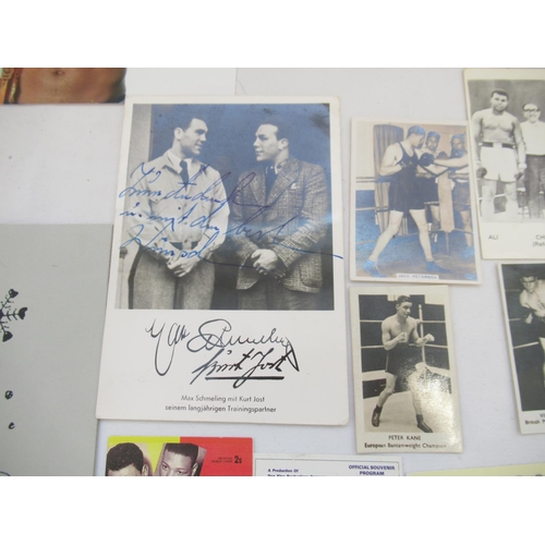 849 - Collection of Boxing related letters, signatures, signed photos, tickets, etc. to inc. an Official a... 