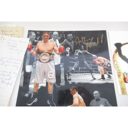 849 - Collection of Boxing related letters, signatures, signed photos, tickets, etc. to inc. an Official a... 