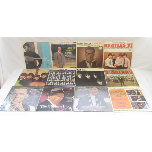 875 - Collection of LPs and 45 RPMS to inc. Sinatra, Beatles, Sammy Davis Jr., etc. (23)