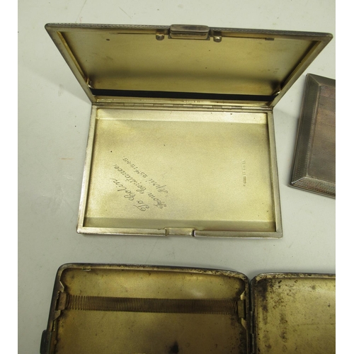 23 - Hallmarked Sterling silver cigarette case with gilt interior, Herbert Bushell & Son Ltd., Birmingham... 