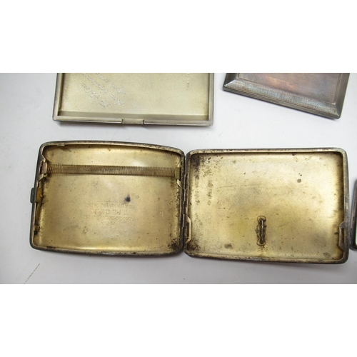 23 - Hallmarked Sterling silver cigarette case with gilt interior, Herbert Bushell & Son Ltd., Birmingham... 