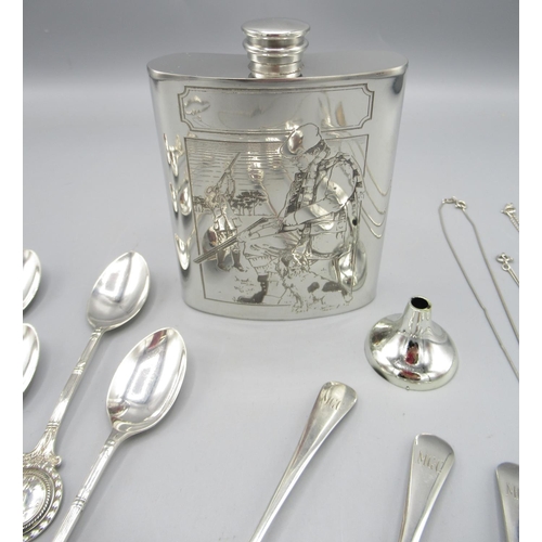 59 - Six hallmarked Sterling silver golf tournament teaspoons, another three hallmarked silver teaspoons ... 