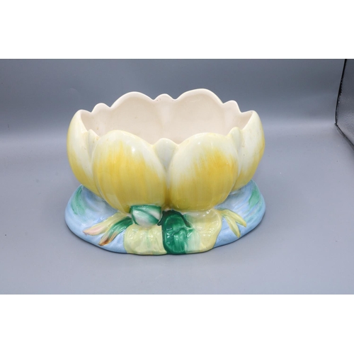 760 - Clarice Cliff for Newport Pottery, a Water Lily bowl, relief moulded, H12cm