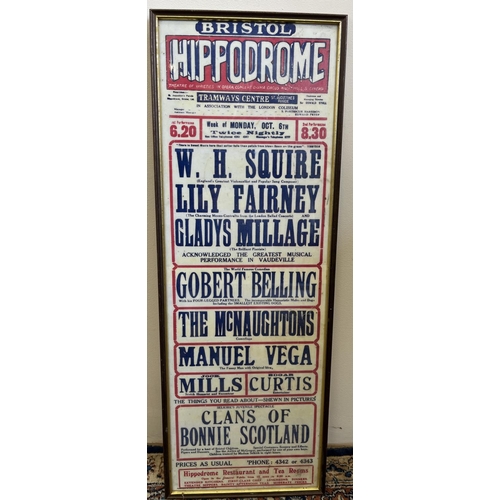773 - Tommy Cannon Collection: Bristol Hippodrome variety performance theatre advertising poster, framed, ... 