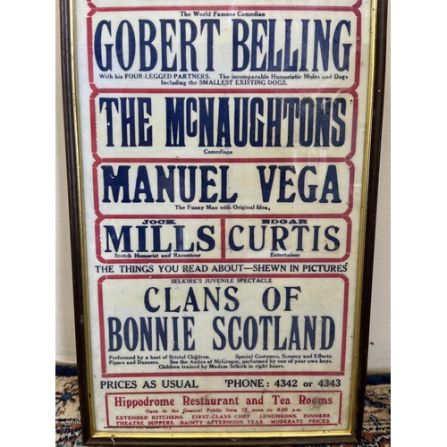773 - Tommy Cannon Collection: Bristol Hippodrome variety performance theatre advertising poster, framed, ... 