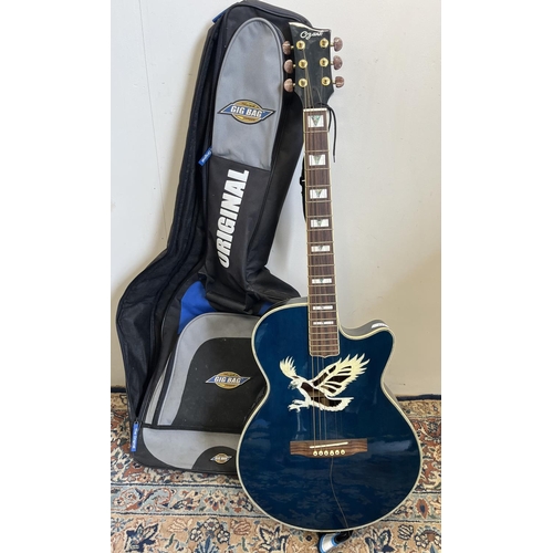 775 - Tommy Cannon Collection: Ozark 'Professional' 3387 six-string electric acoustic guitar, dark blue co... 