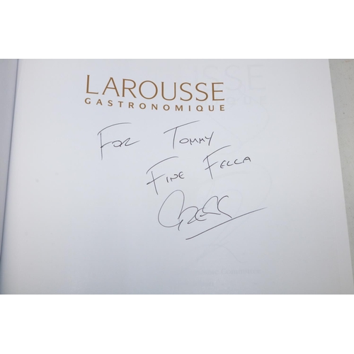 793 - Tommy Cannon Collection: Larousse Gastronomique signed by Gregg Wallace and John Torode, presented t... 