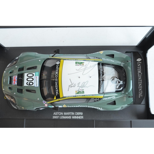 349 - Autoart Motorsport 1/18 scale diecast Aston Martin DBR9 Le Mans Winners GT1 class, signed by Darren ... 